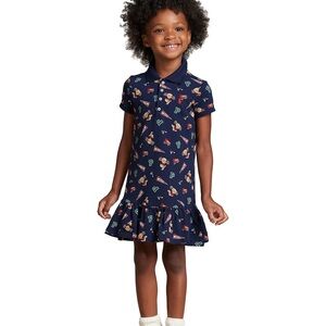 Ralph Lauren Dark Blue Polo Shirt with cheerleader bear print